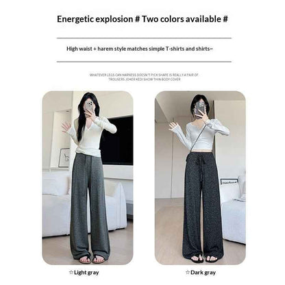 High-waisted Loose Knit Pants For Women