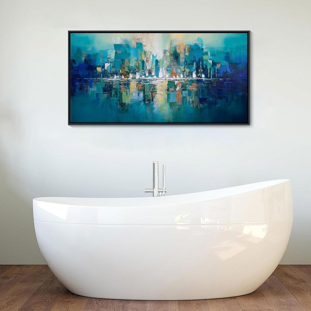 Bright Wall Art Picture Handmade Oil Painting Abstract Texture Canvas Poster Large Mural Decor Living Room Bedroom Porch Hotel - DropOnline.co