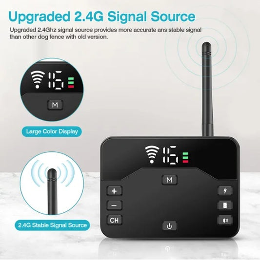 2 In 1 Wireless Electric Dog Fence Waterproof Pet Shock Boundary Containment System Electric Training Collar For Small Medium Large Dogs - DropOnline.co