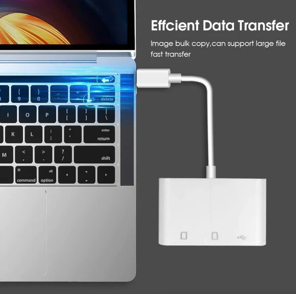 USB C 3 In 1 Hub Converter Type-C Adapter SD Card Reader For MacBook Pro Laptop - DropOnline.co