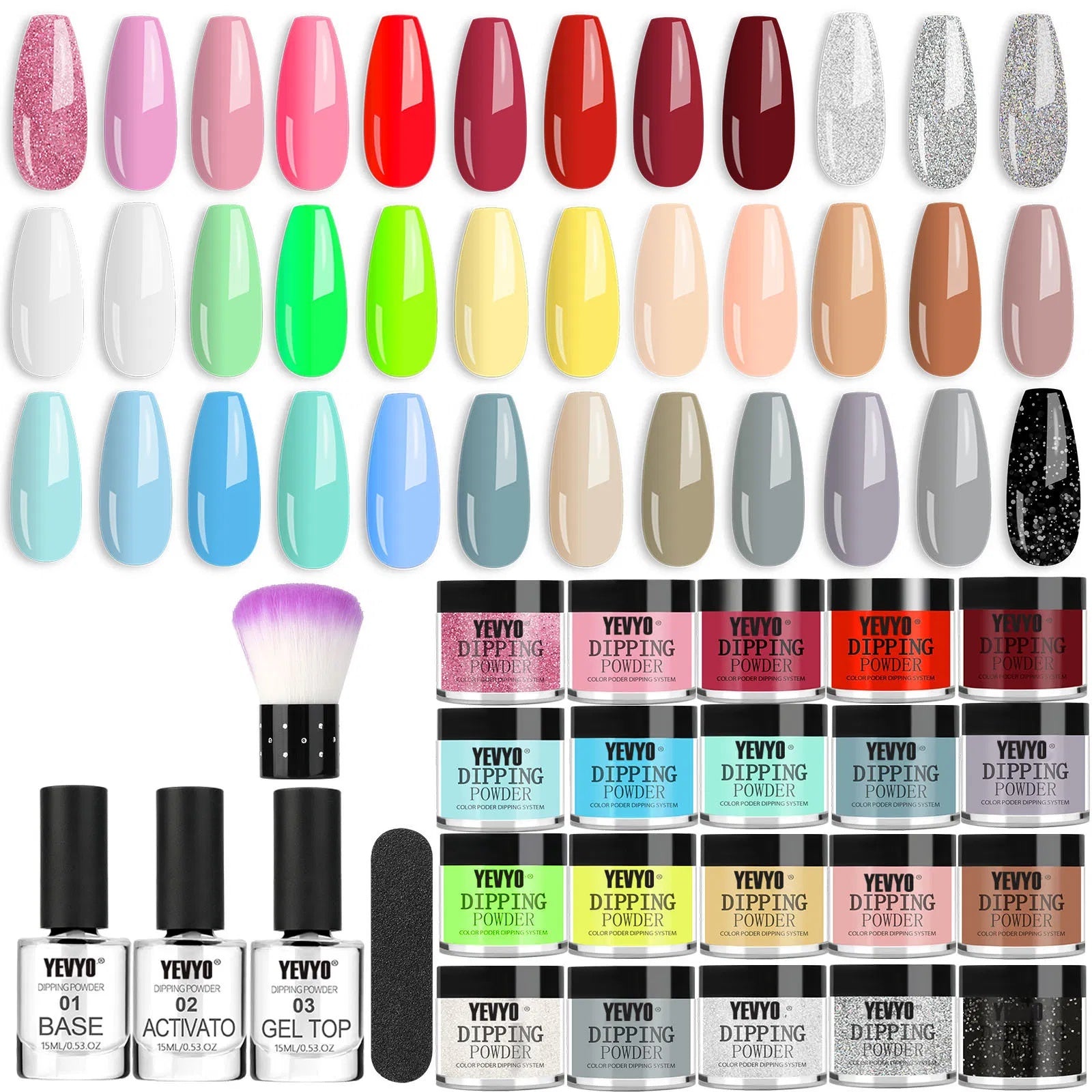 Acrylic Nail Kit Dip Powder Nail Kit Starter, 20 Colors Fast Dry Powder Nail Dipping Kit, With Base & Top Coat Activator Dip Nail Kit For French Nail Art Manicure DIY - DropOnline.co