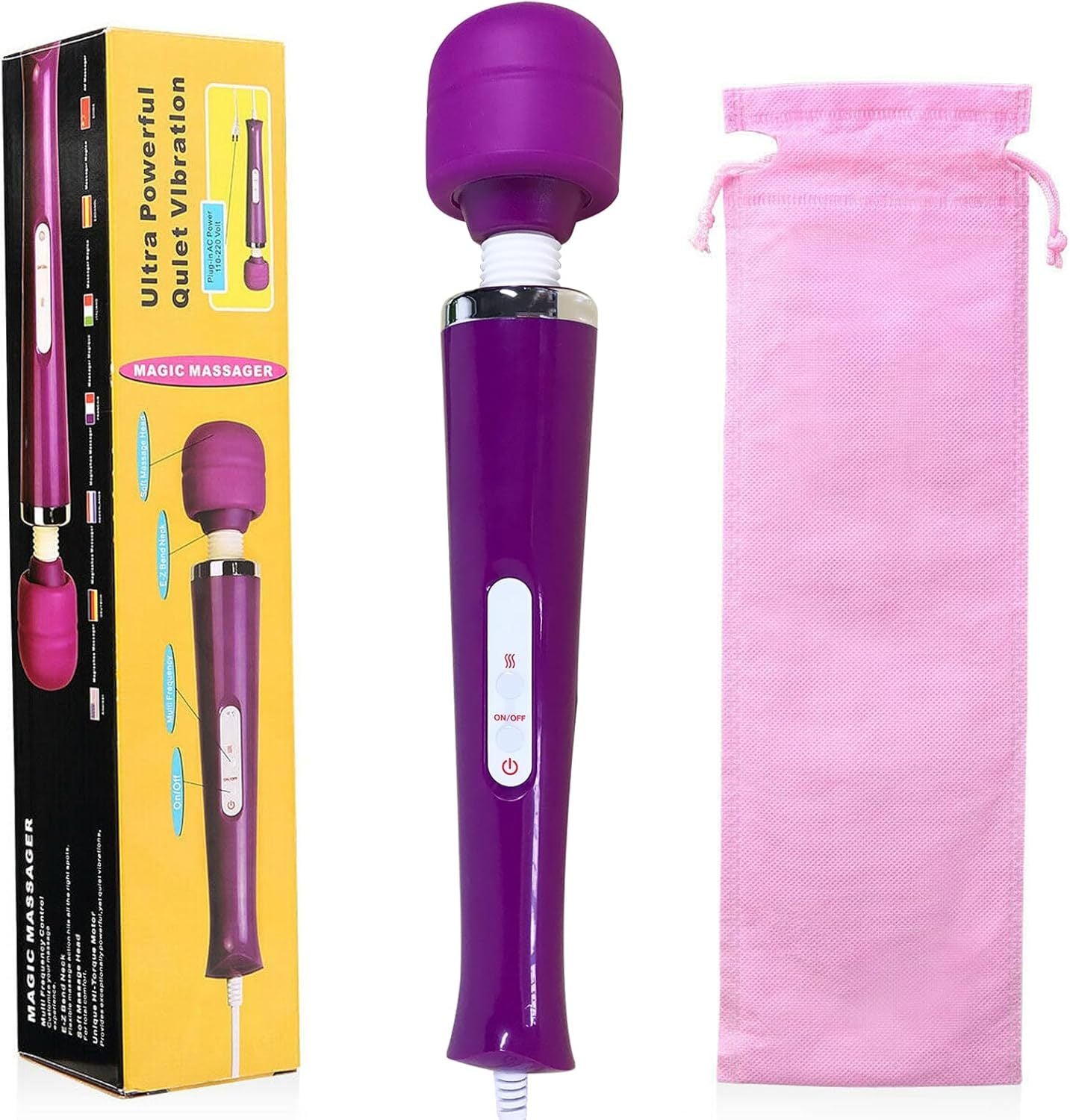 Handheld Massager 20 Speed Wand Vibrating Massage Magic Full Body Therapy Motor - DropOnline.co
