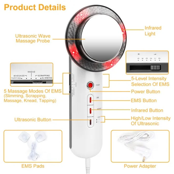Ultrasonic Three In One Multifunctional EMS Infrared Massager - DropOnline.co
