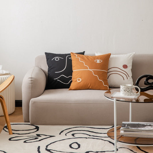 Plain Cotton Printed Model House Decorative Cushion - DropOnline.co