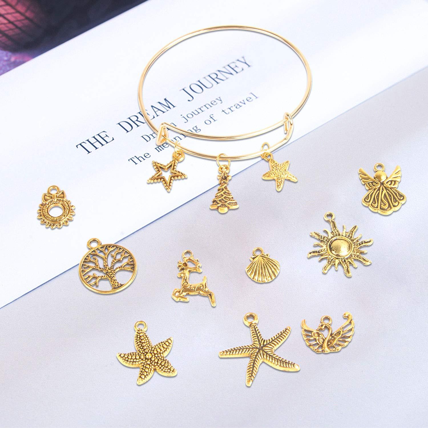 200Pcs Gold Charms Bulk Antique Gold Charms For Jewelry Making Charm Bracelet Necklace Earrings DIY Craft Making-Selling On Amazon Is Prohibited - DropOnline.co