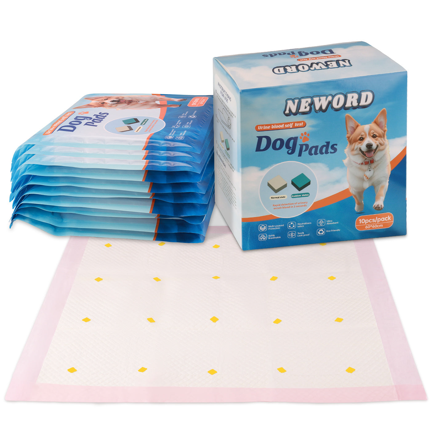 Dog Detection Urine Pad - Absorbent Training Pads for Puppies and Adult Dogs - DropOnline.co
