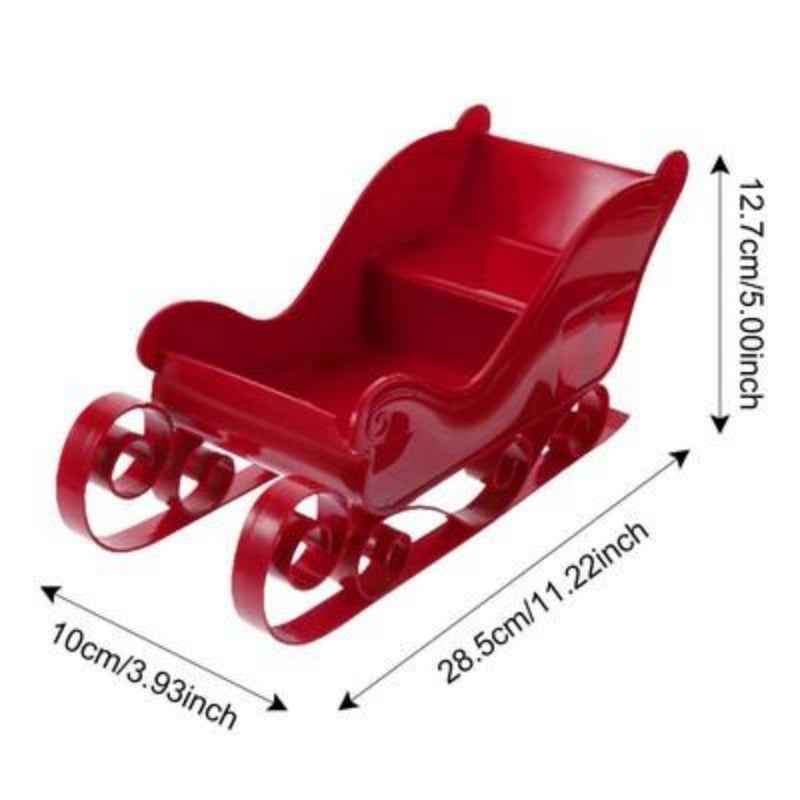 Red Santa Sleigh Christmas Fireplace Decoration - Collectible Holiday Centerpiece - DropOnline.co