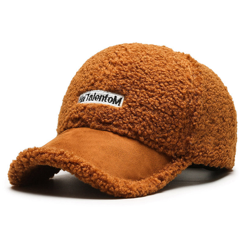 Autumn Winter Color Matching Fashion All-Match Plush Warm Peaked Cap - DropOnline.co