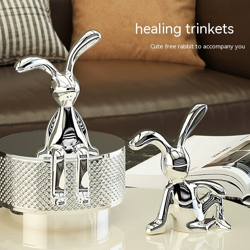 Creative Cartoon Sitting Long Eared Rabbit Ornament Home Decor - DropOnline.co