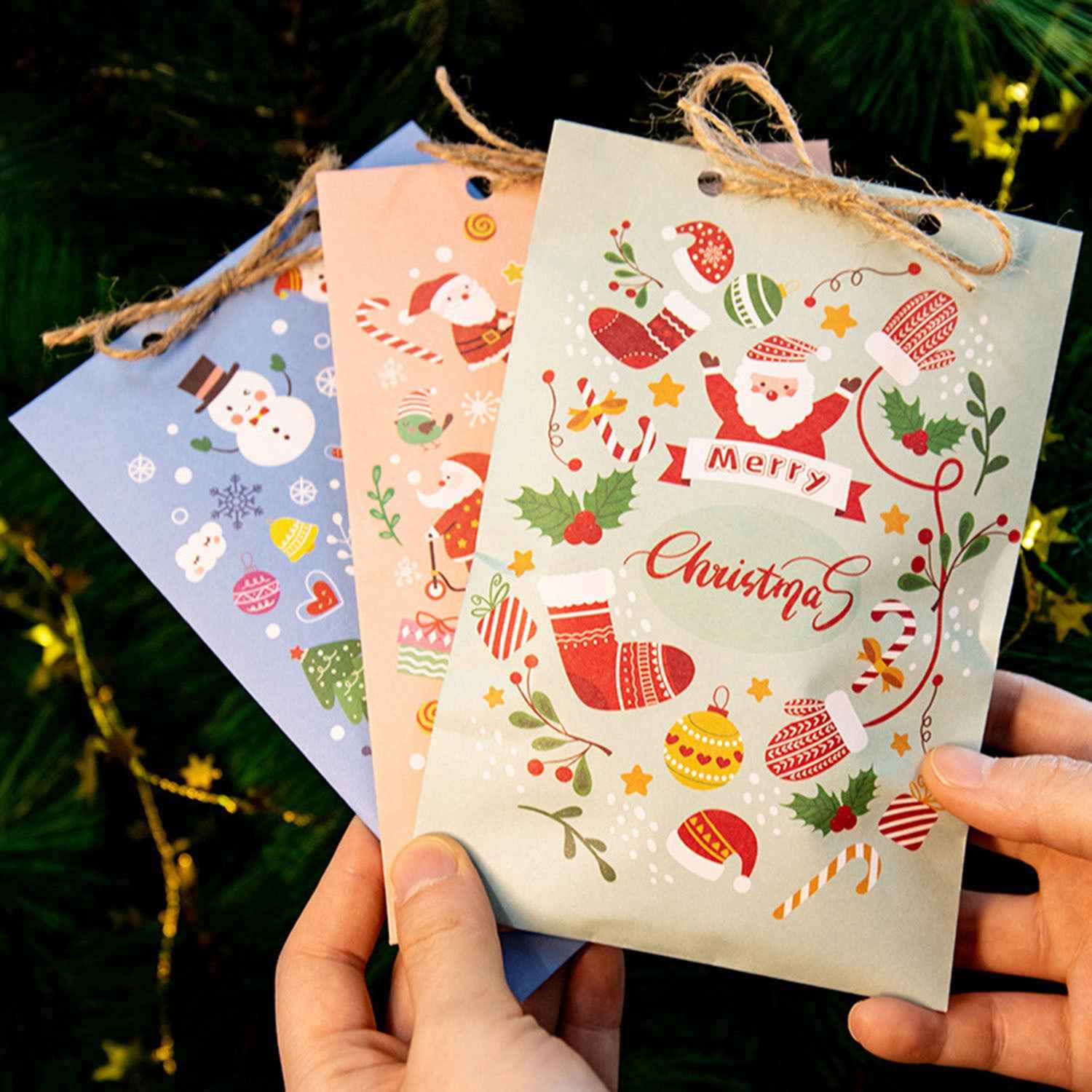 48 Pack Christmas Advent Calendar Bags Kit - Envelope Shape with Numbers Stickers - DropOnline.co
