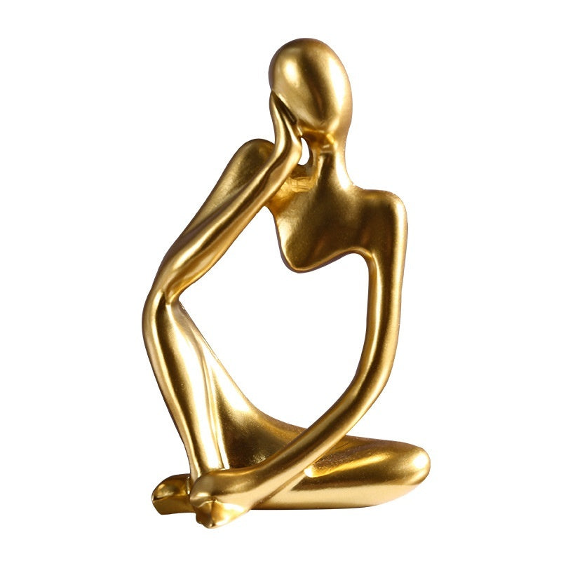 Mini Abstract Thinker Sculpture - Modern Resin Home Ornament Entrance Decoration - DropOnline.co