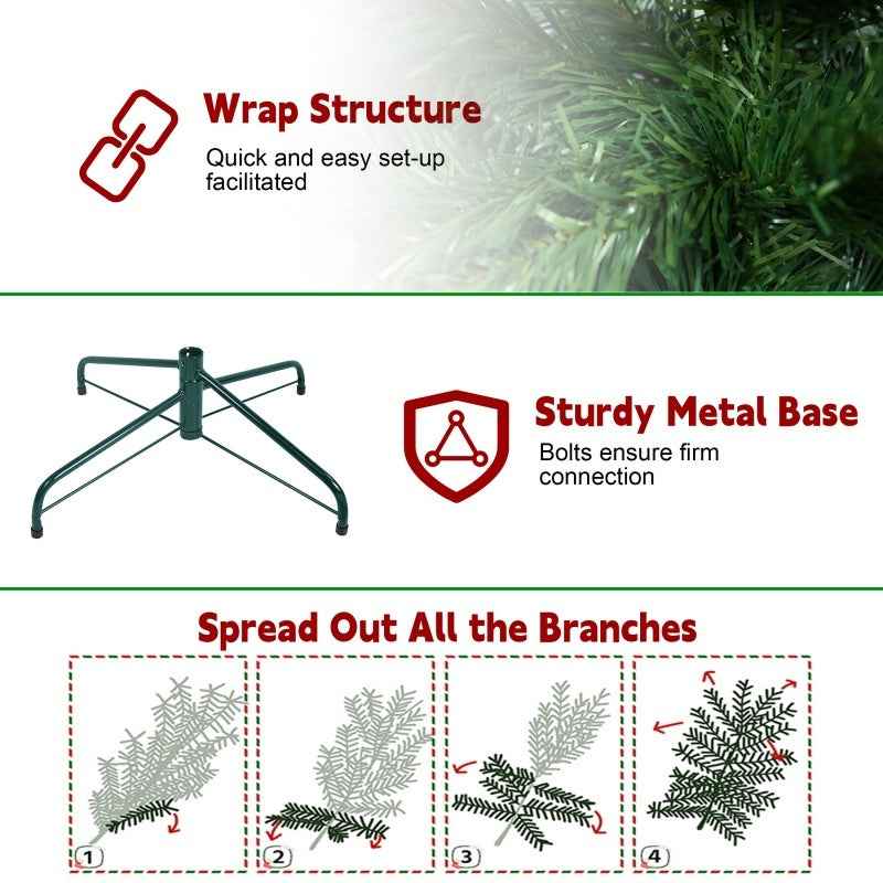 PVC Pencil Christmas Tree - 5ft-7ft Slim Green Design