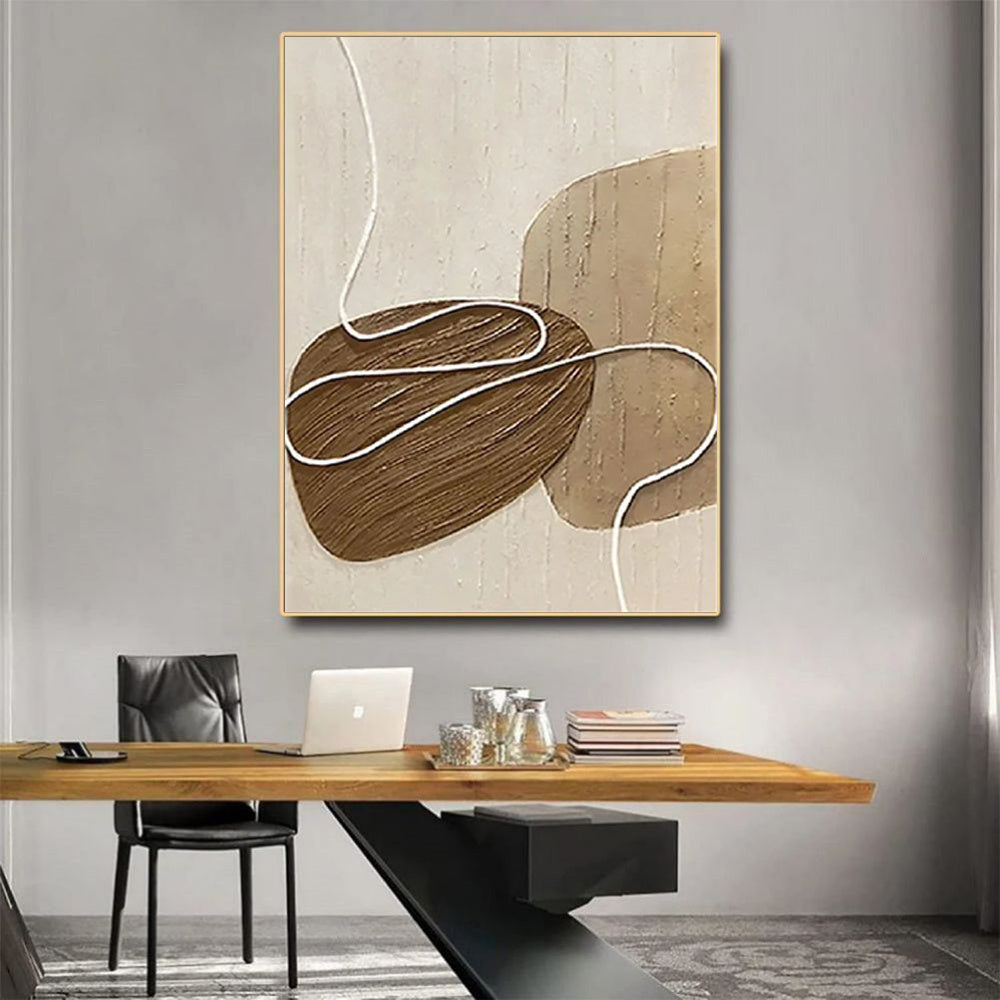 Neutral Color Abstract Handmade Painting Large Modern Palette Knife Texture Colorful Wall Art Oil Painting On Canvas Artwork - DropOnline.co