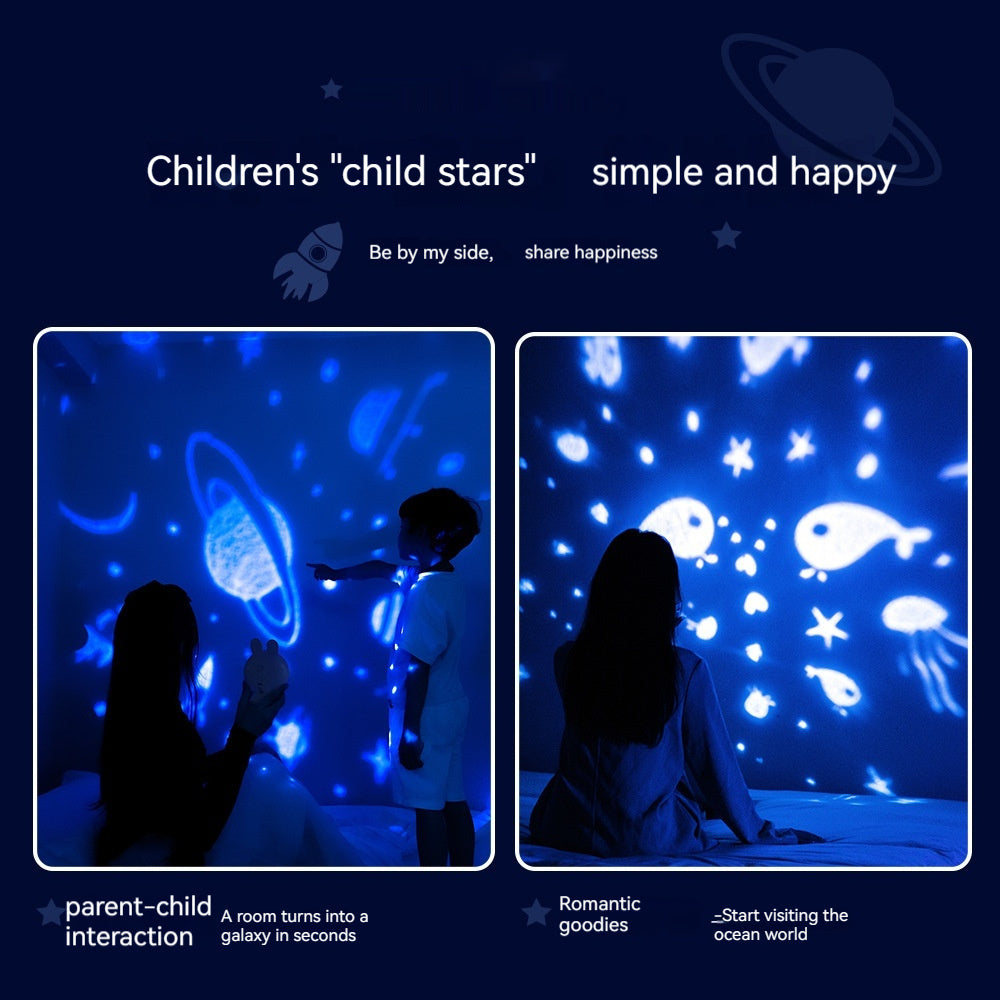 Creative Rabbit Star Light Projector Lamp Children Home Decor - DropOnline.co
