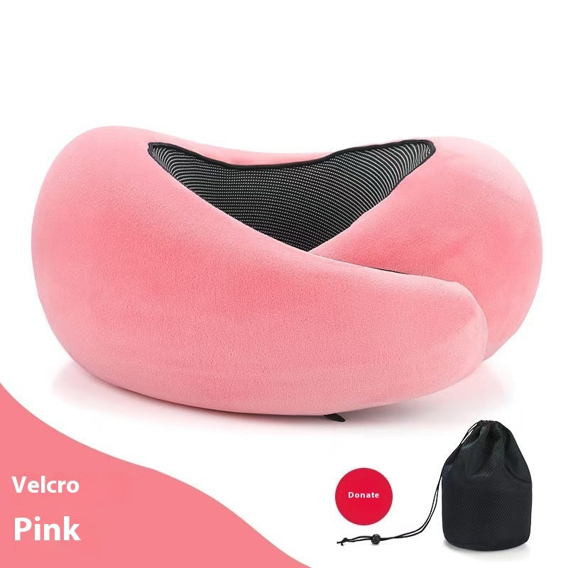 Soft Memory Foam Travel Neck Pillow U Shape Adjustable Support Comfortably Sleeping On Plane Car Office Noon Break - DropOnline.co