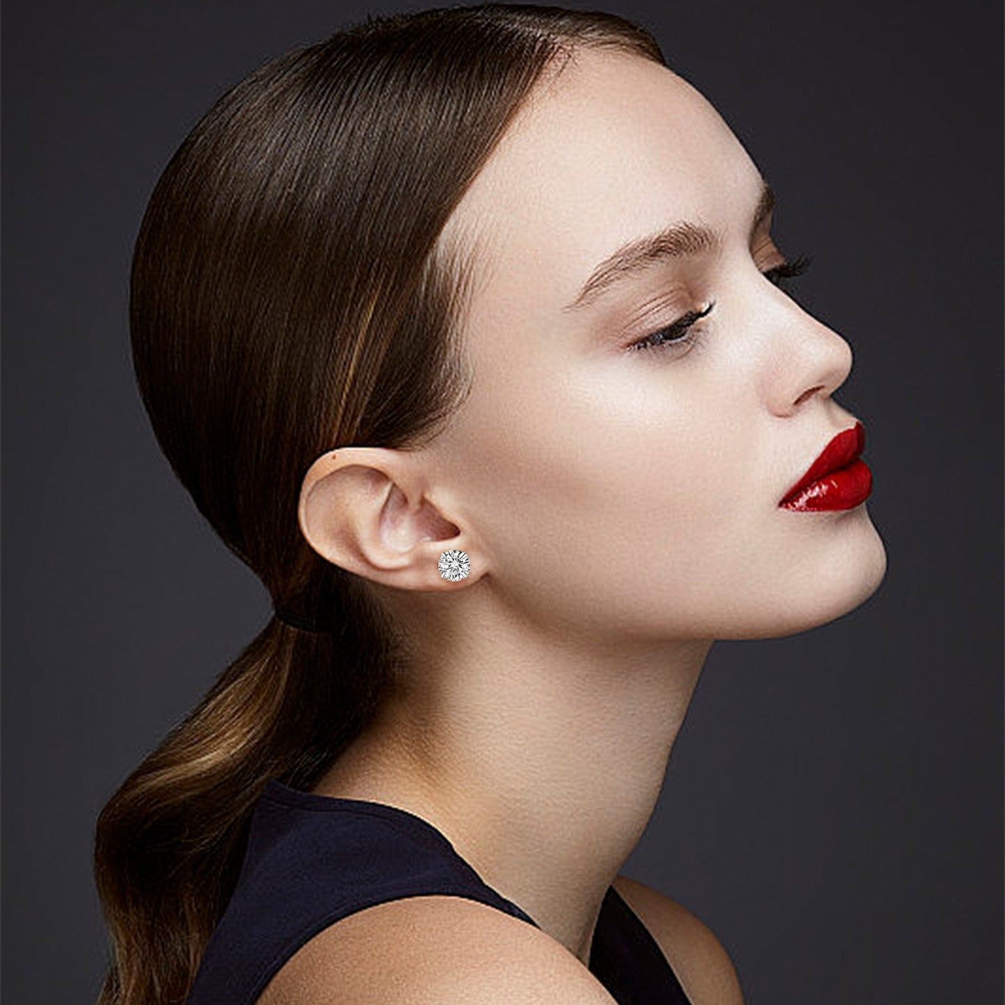 Huazi Diamond, Butterfly Buckle Titanium Steel Stud Earrings 6 Pairs - DropOnline.co