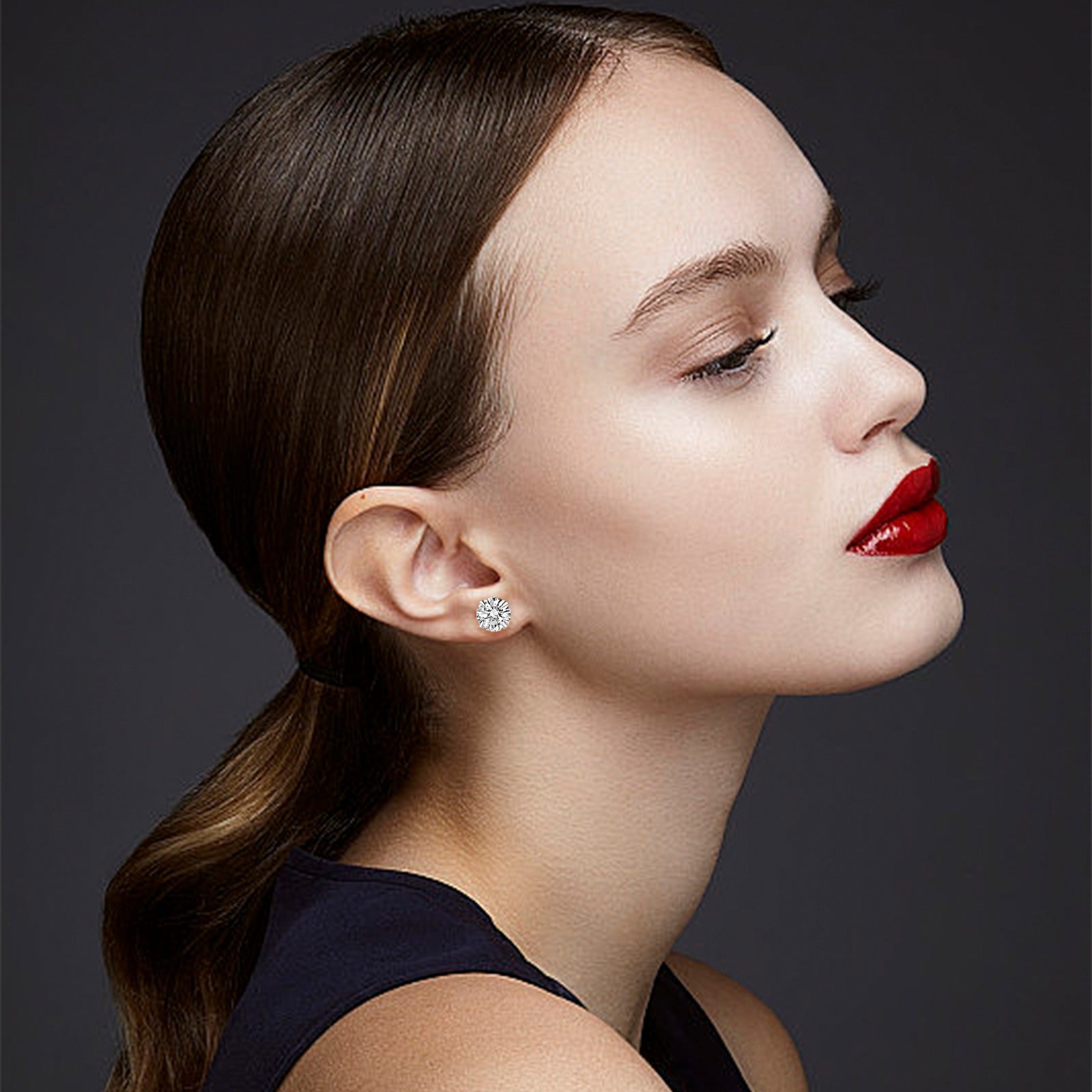 Huazi Diamond, Butterfly Buckle Titanium Steel Stud Earrings 6 Pairs - DropOnline.co