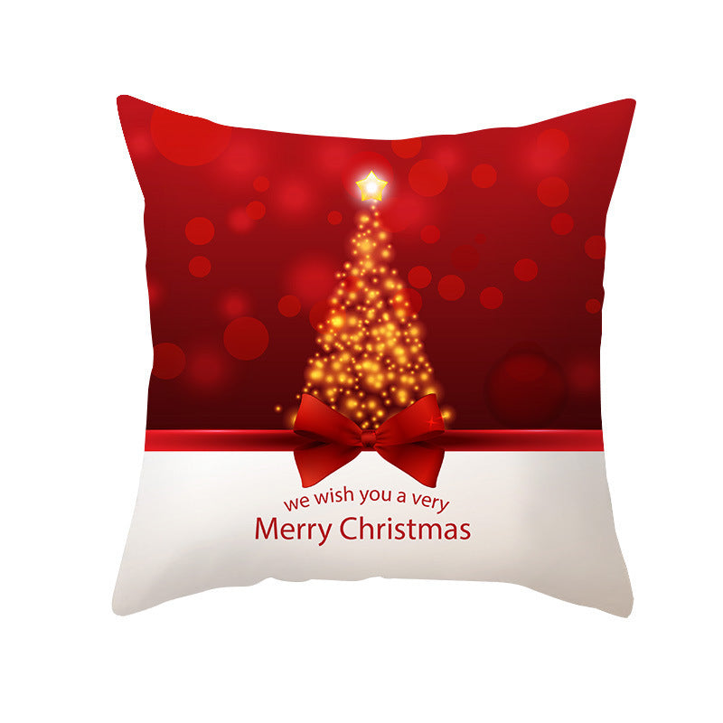 Cartoon Santa Claus Series Peach Skin Sofa Cushion Cover - Fun Christmas Holiday Decoration - DropOnline.co