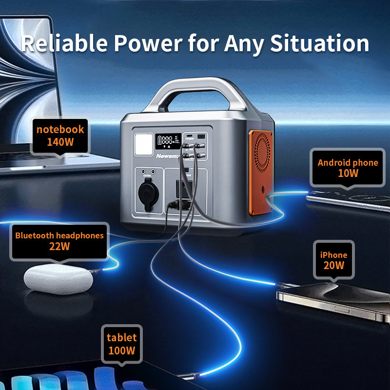 Portable Power Station P605, 600W,538WH Backup Lithium Battery, Solar Generator For Home And Outdoor Emergency Power Supply - DropOnline.co