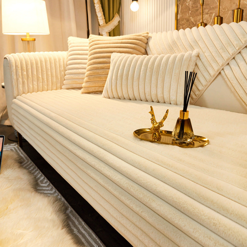 High-grade Rabbit Plush Winter Sofa Cushion - DropOnline.co