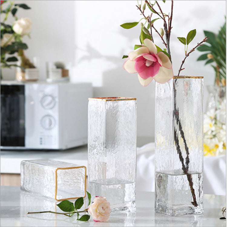 Transparent Gold-painted Glass Vases Flower Home Decor Wedding Decoration - DropOnline.co
