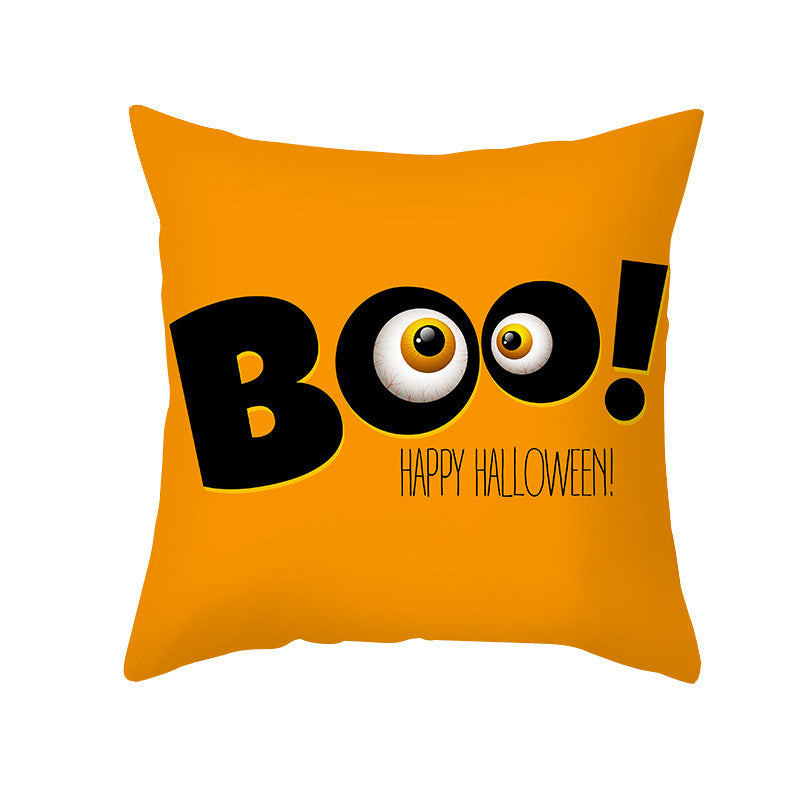 Halloween Pumpkin Letter Fleece Cushion Cover - DropOnline.co