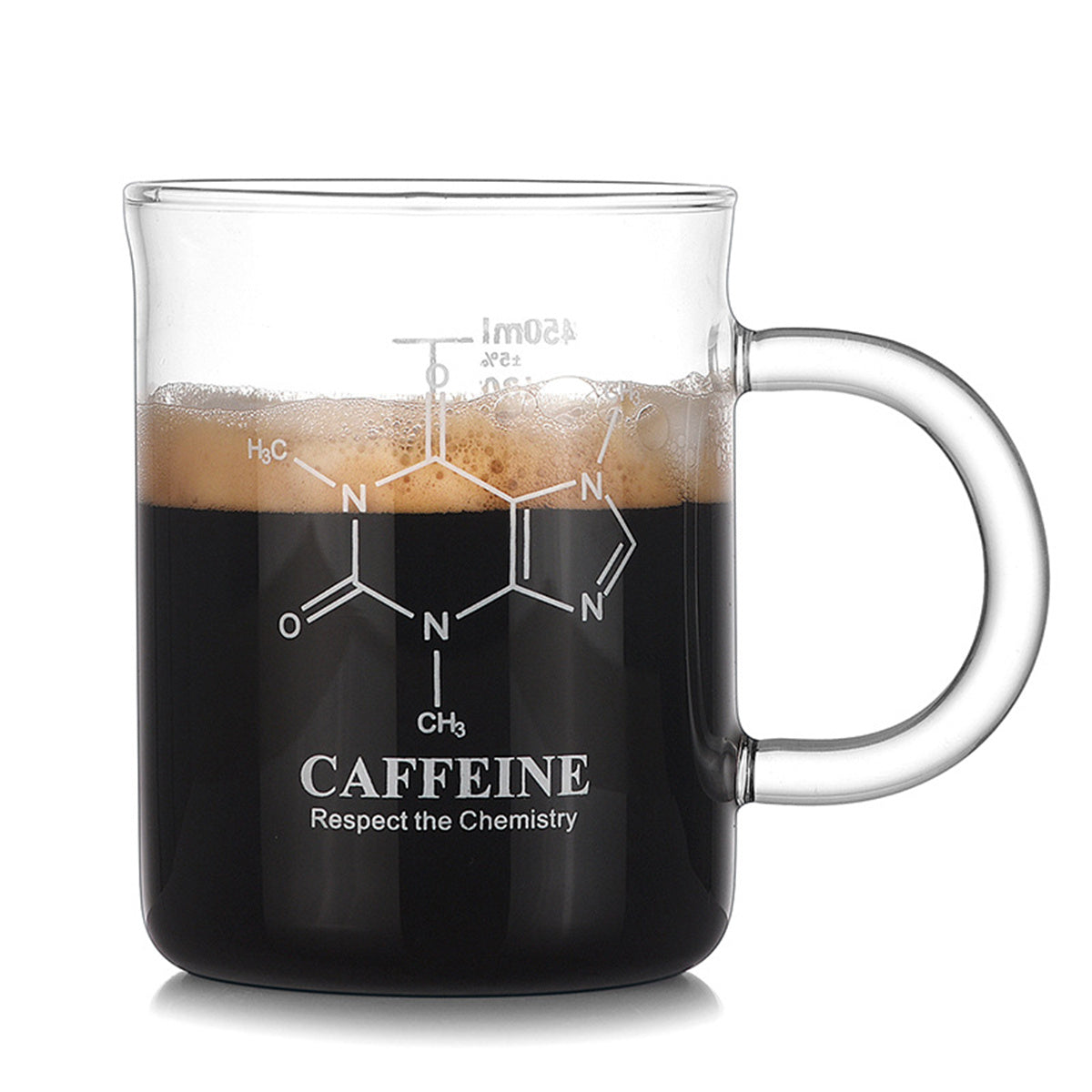 1 PCS Transparent Tape With High Borosilicate Glass Cup, Coffee Cup, Coffee Sharing Cup With Scale Identification - DropOnline.co