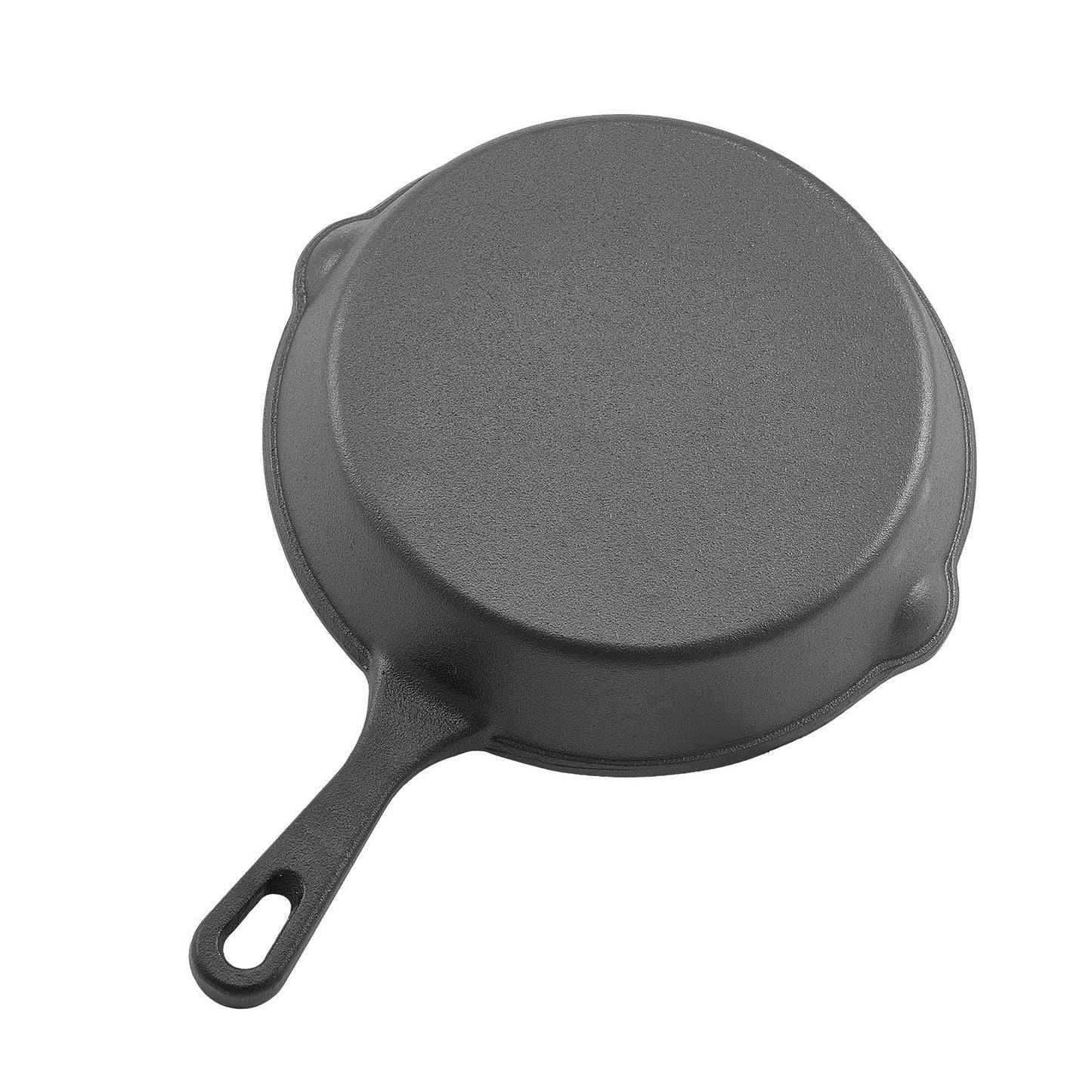 3 Piece Cast Iron Skillet Frying Pan Set 6 8 10 In Handle Pre-Seasoned Black - DropOnline.co
