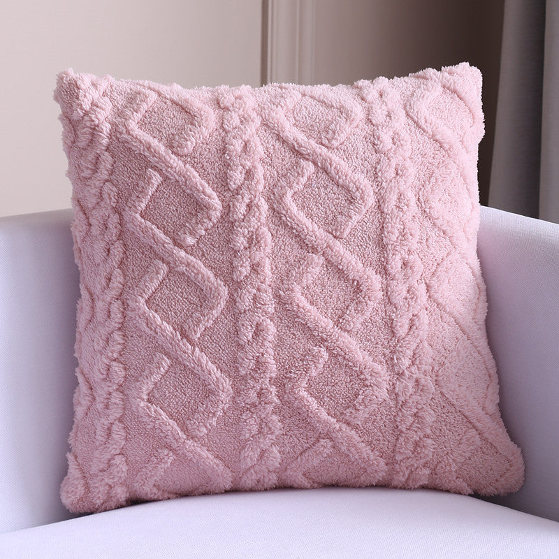New Style Household Nordic Plain Cushion Cover Plush Warp Knitting - DropOnline.co