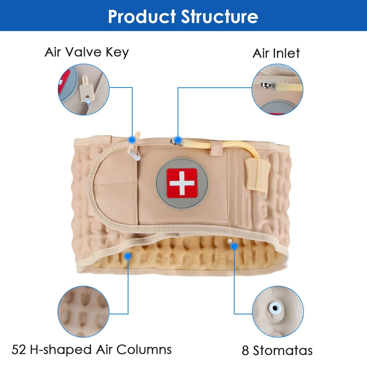 1Pc Decompression Back Belt Lumbar Spine Support Lower Back Air Traction Device With Extension Pad For Men Women Pain Relief Fit For All Waist - DropOnline.co