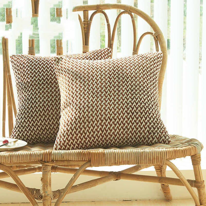 Herringbone Double-sided Plush Car Cushion Sofa Cushion - DropOnline.co