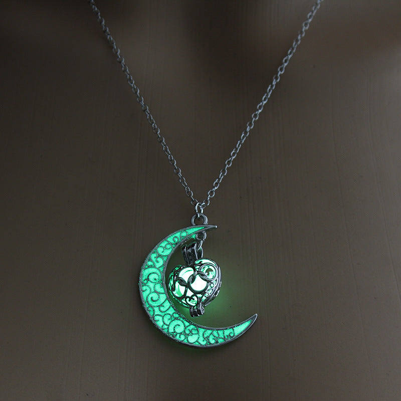 Glowing Pendant Necklaces Silver Plated Chain Necklaces - DropOnline.co