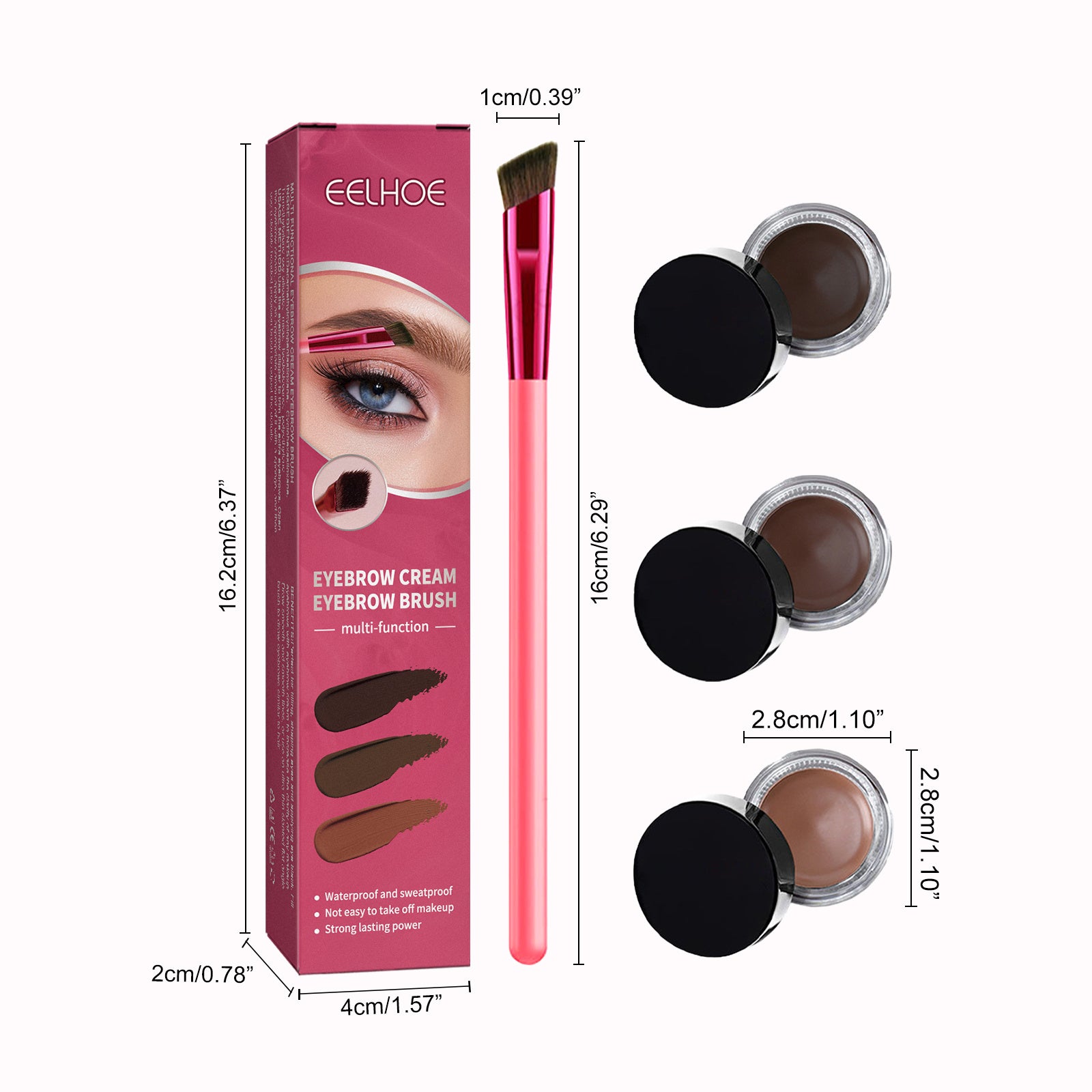 EELHOE Multi-functional Eyebrow Brush Set For Filling, Shaping, And Coloring Smooth Eyebrows Makeup Kit - DropOnline.co