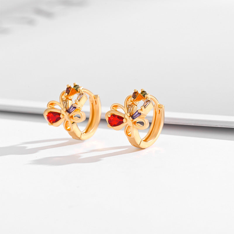 Fashion Multi-style Square Crystal Zircon Ornament Gold Plated Diamond Ear Ring - DropOnline.co