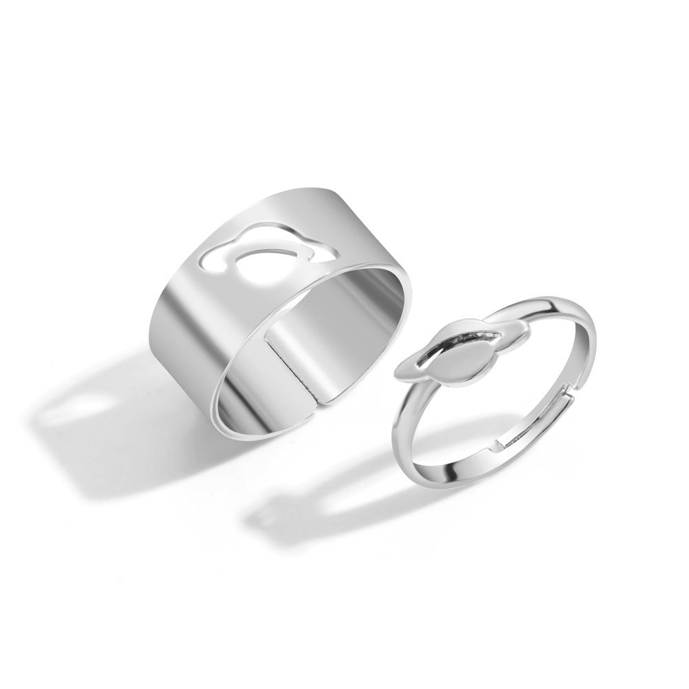 Hot Selling Creative Personality Butterfly 2-Piece Ring Set - Punk Style Couple Rings - DropOnline.co