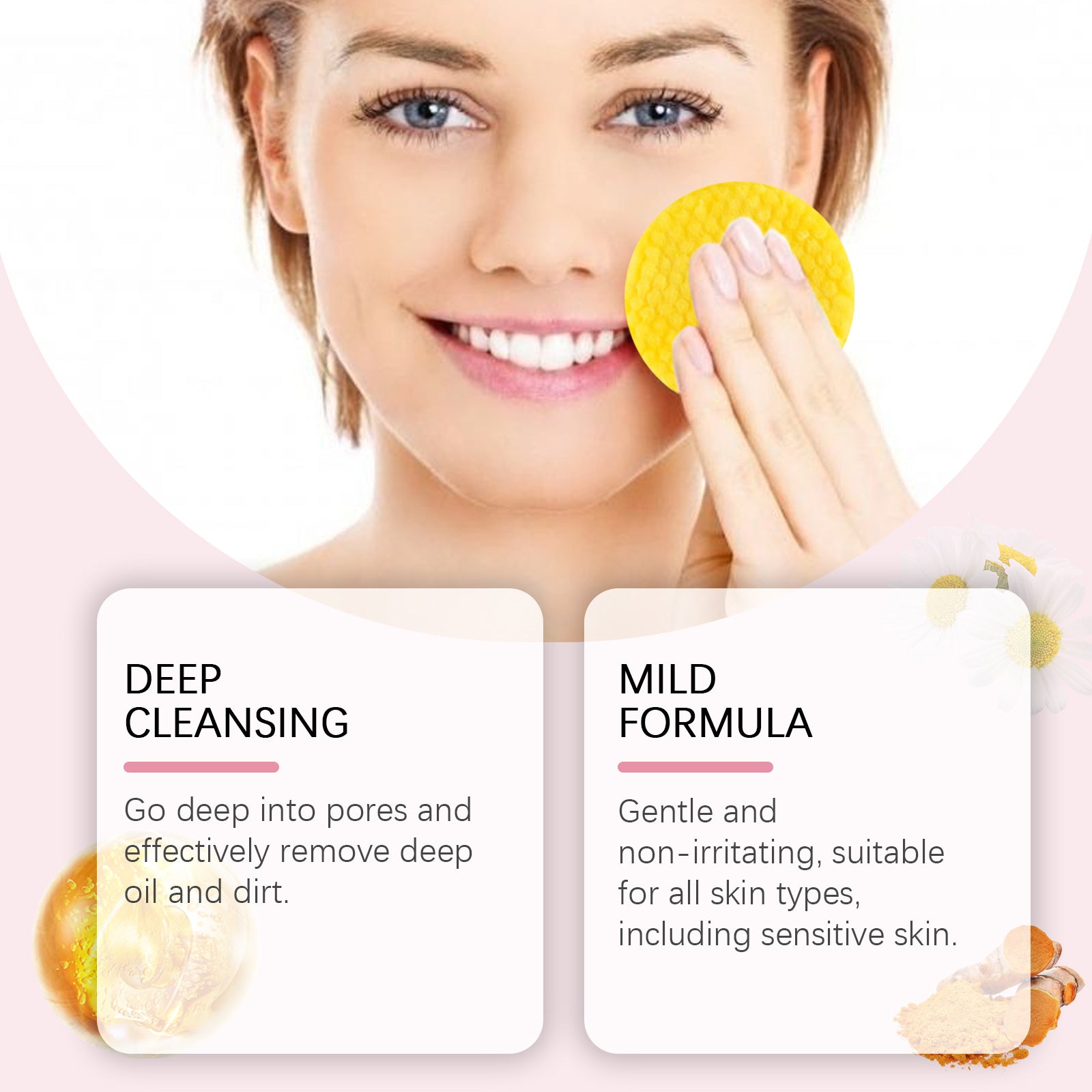 Turmeric Acid Cleansing Pad Gentle Cleansing Skin Care To Reduce Acne Face Brightening Delicate Pores - DropOnline.co