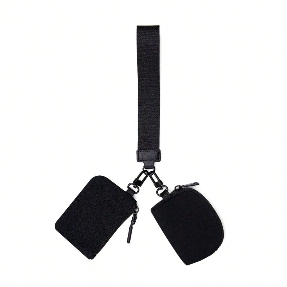 KeyChain Wallet Wristlet Wallets For Women Mini Zip Dual Pouch Wristlet