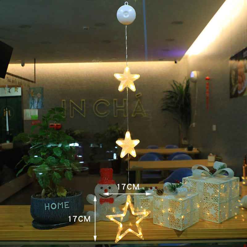 Christmas LED Suction Cup Window Lights 3-Pack - Star Tree Snowflake Hanging Ornaments - DropOnline.co