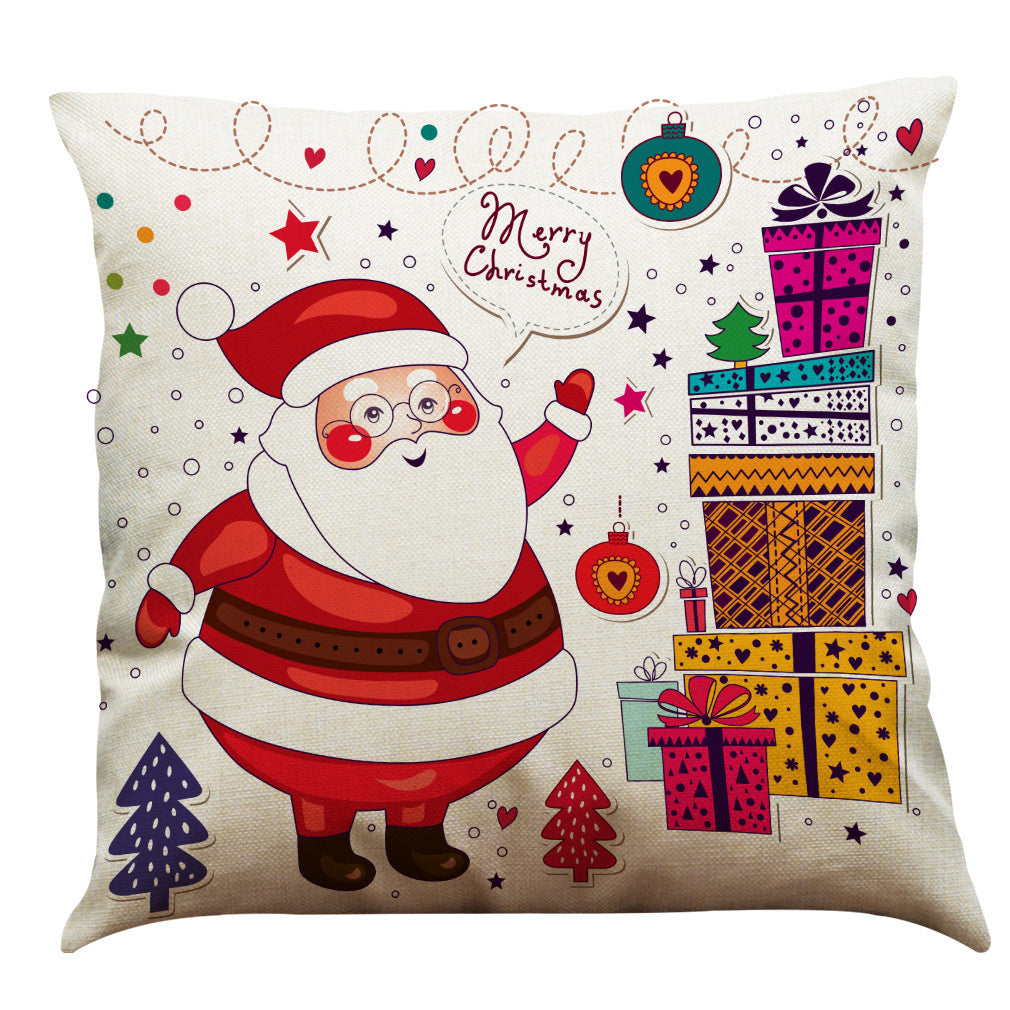 Christmas Cotton Linen Sofa Car Cushion Pillowcase - DropOnline.co