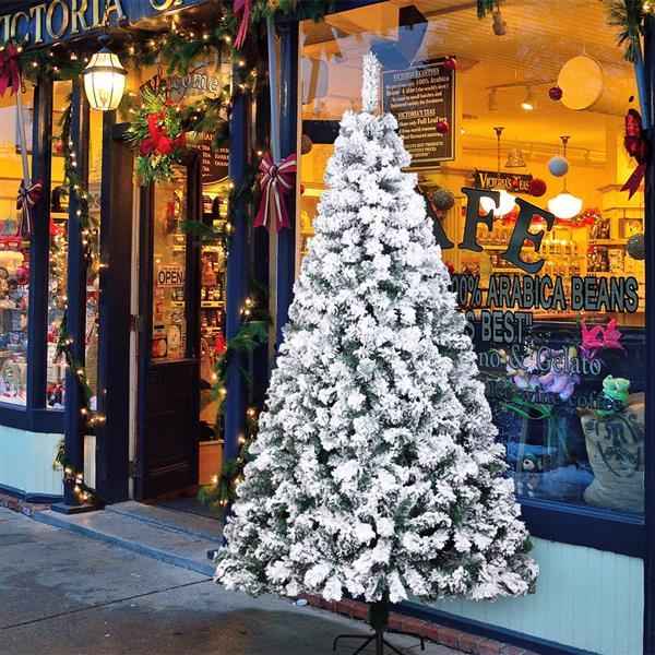 Green Flocking 6ft Christmas Tree - 750 Branches Automatic PVC Tree - DropOnline.co