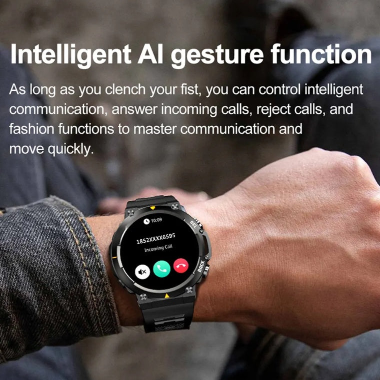 MAX18 Men Smartwatch AMOLED1.43inch Big Screen BT Calls Gesture Control AI Voice Sports Smart Watch Men - DropOnline.co