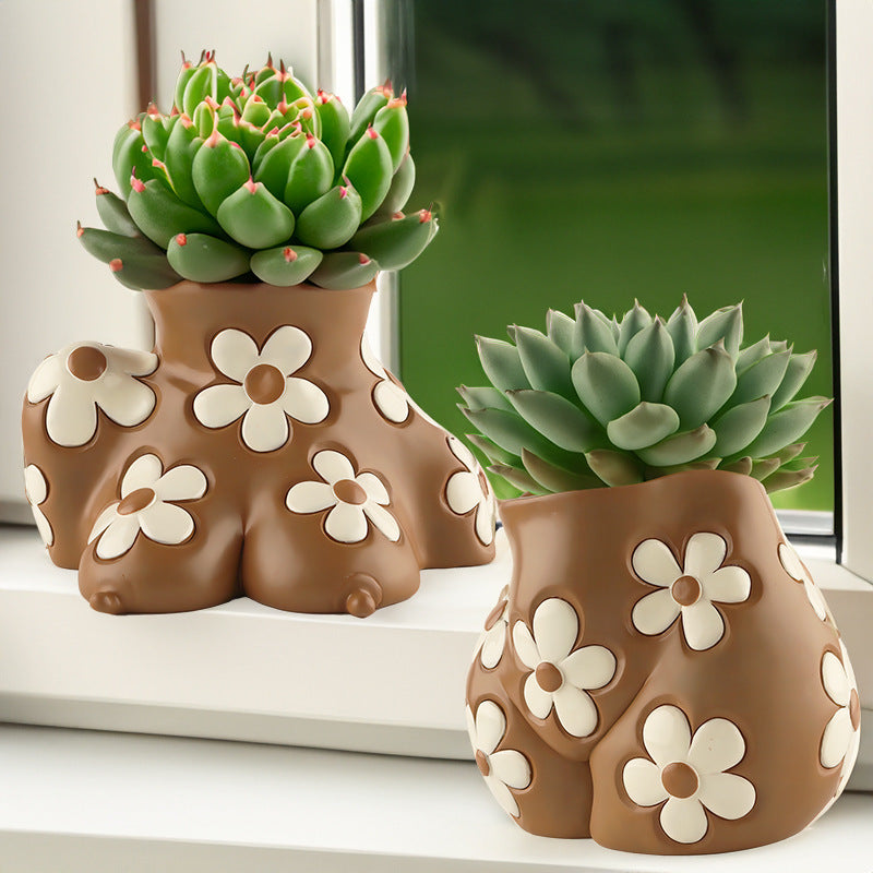 Creative Resin Body Art Flowerpot Home Home Decor - DropOnline.co