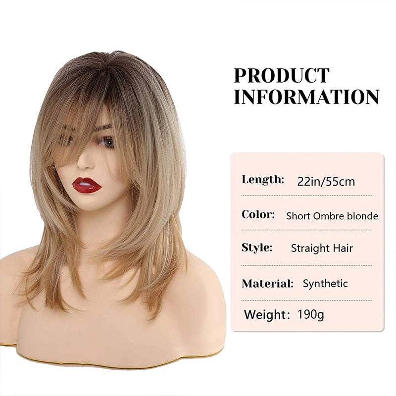 Blonde Wig Long Curly Hair Non-toxic Wig, Shoulder-length Heat-resistant, Synthetic Wig Bangs, 20 Inches , Suitable For The Whole Scene. - DropOnline.co