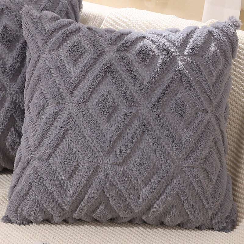 Modern Minimalist Diamond Plush Pillowcase Bed Head Cushion Cover - DropOnline.co