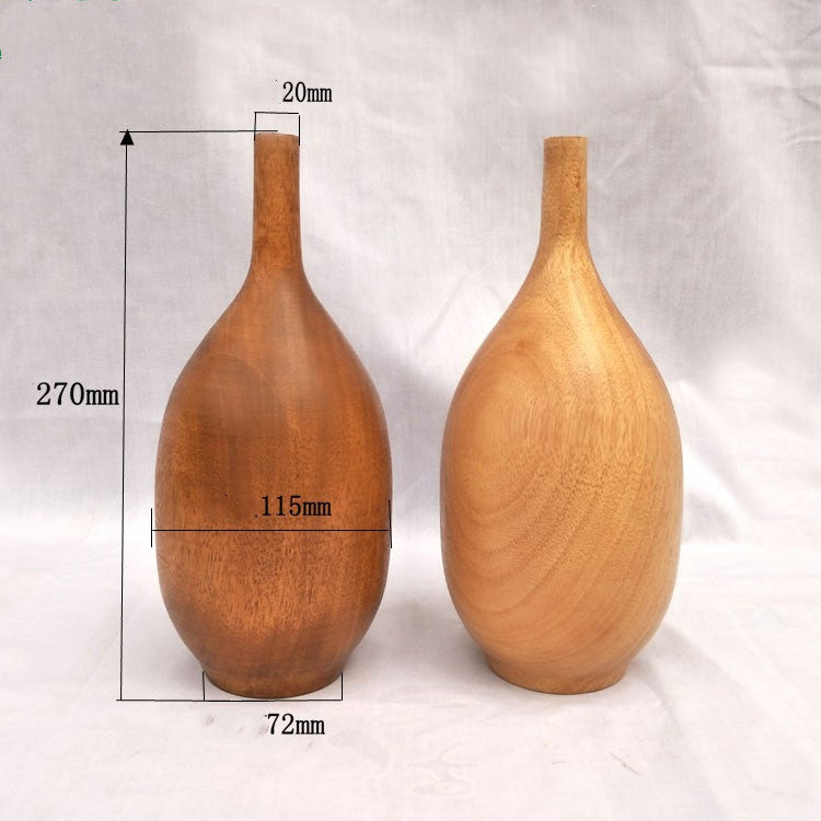 Home Simple Decoration Wooden Vase - Modern Minimalist Office Desktop Flower Holder - DropOnline.co