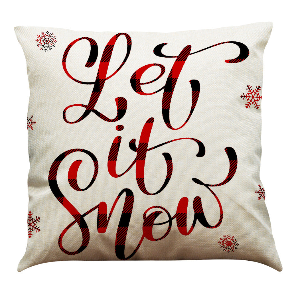 Christmas Cotton Linen Sofa Car Cushion Pillowcase - DropOnline.co
