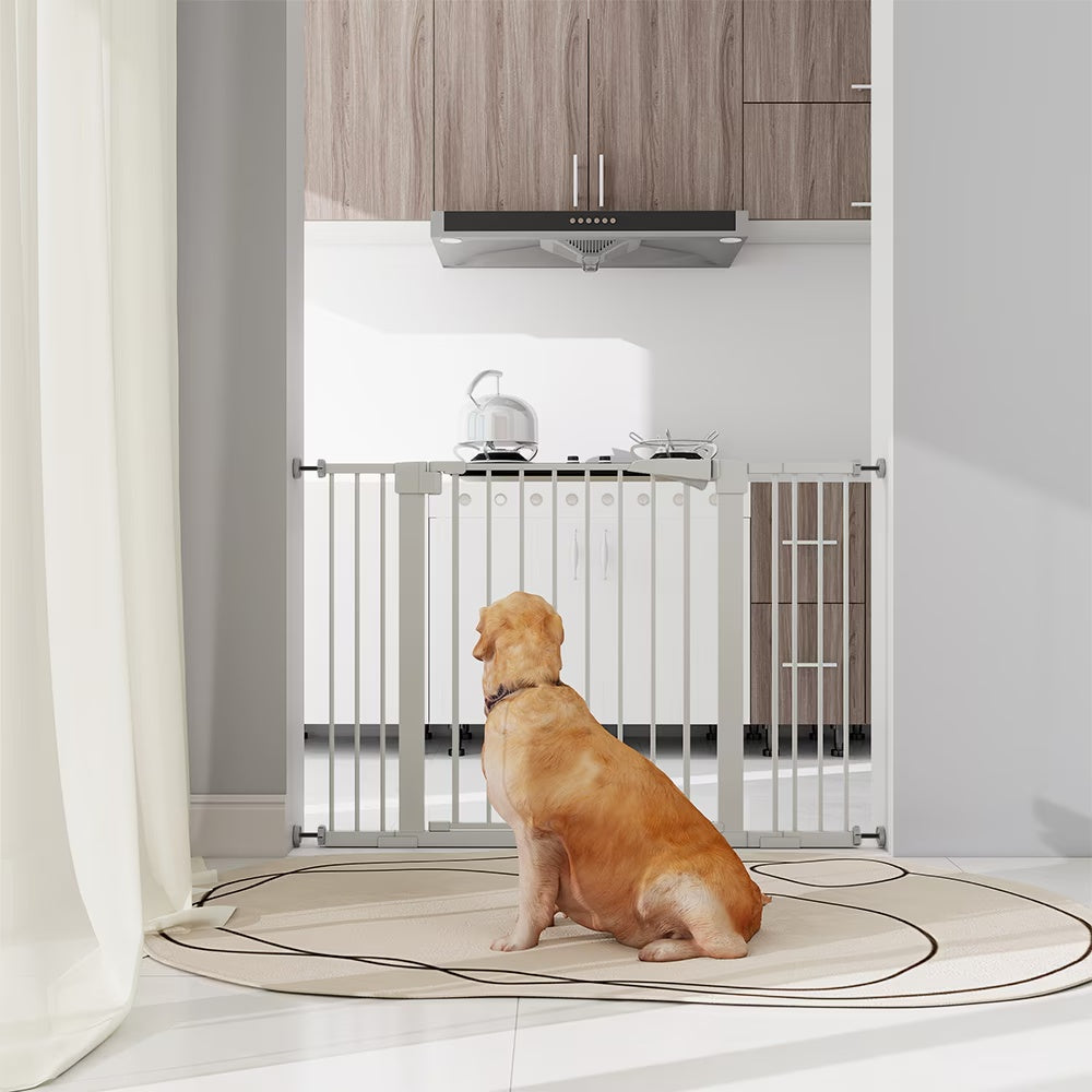 30-Inch High Child Safety Gate - Baby Door Barrier with Extensions for Stairs & Doorways - DropOnline.co