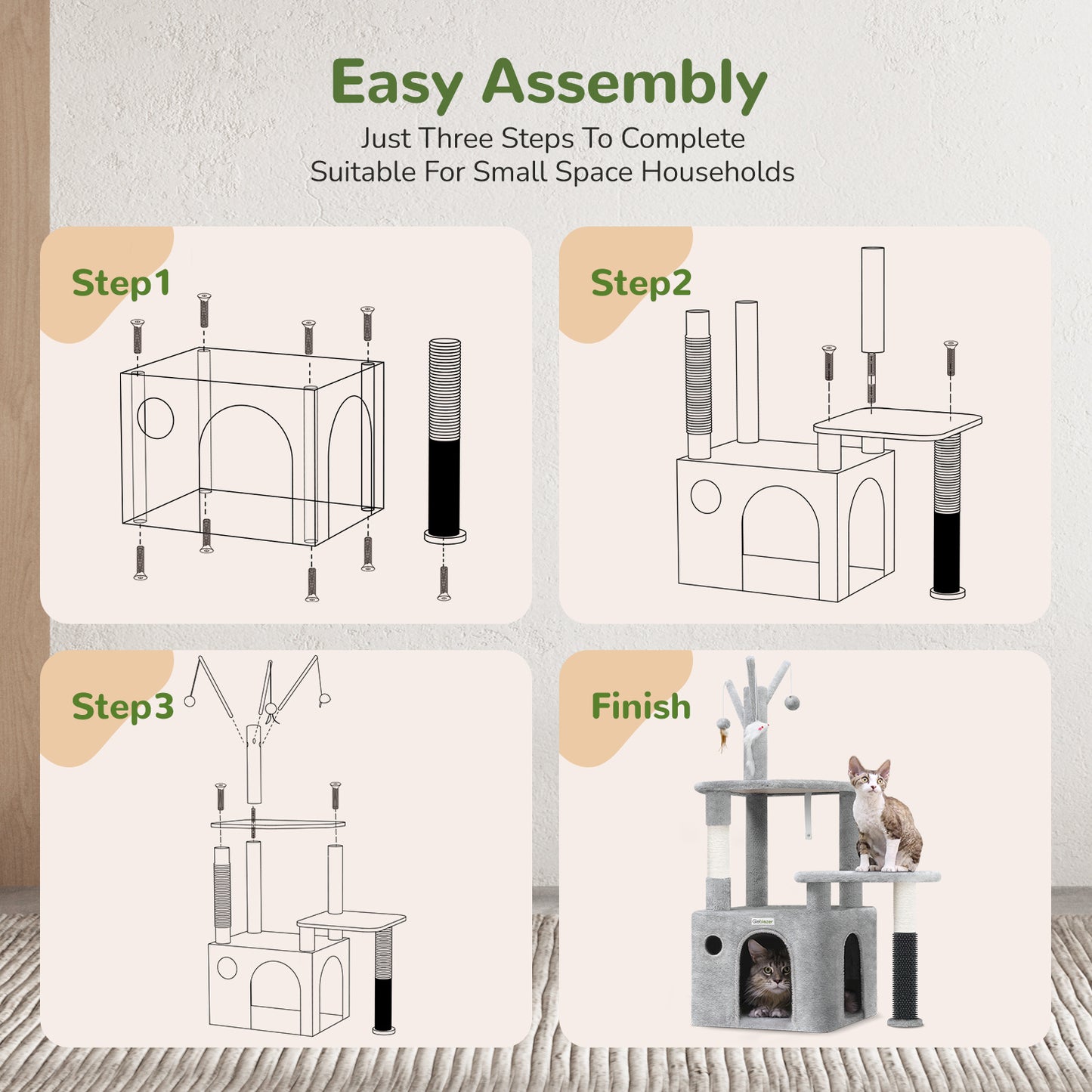 44 Inch Cat Climbing Frame Light Gray - DropOnline.co