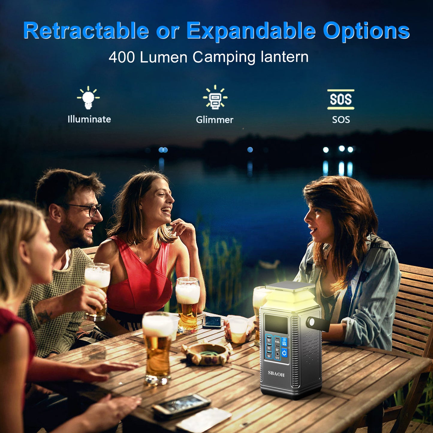 Camping Power Station 296Wh Power Bank 80000mAh Lithium Battery Outdoor Solar Generator USB Port Supply - DropOnline.co