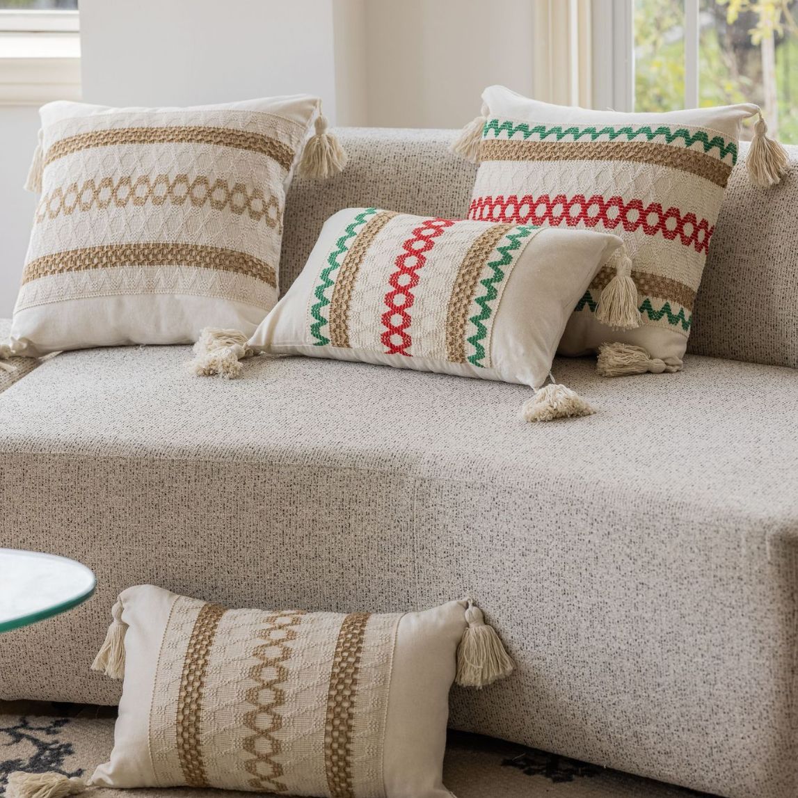 Jacquard Couch Pillow Bed Head Cushion Cover Without Core - DropOnline.co